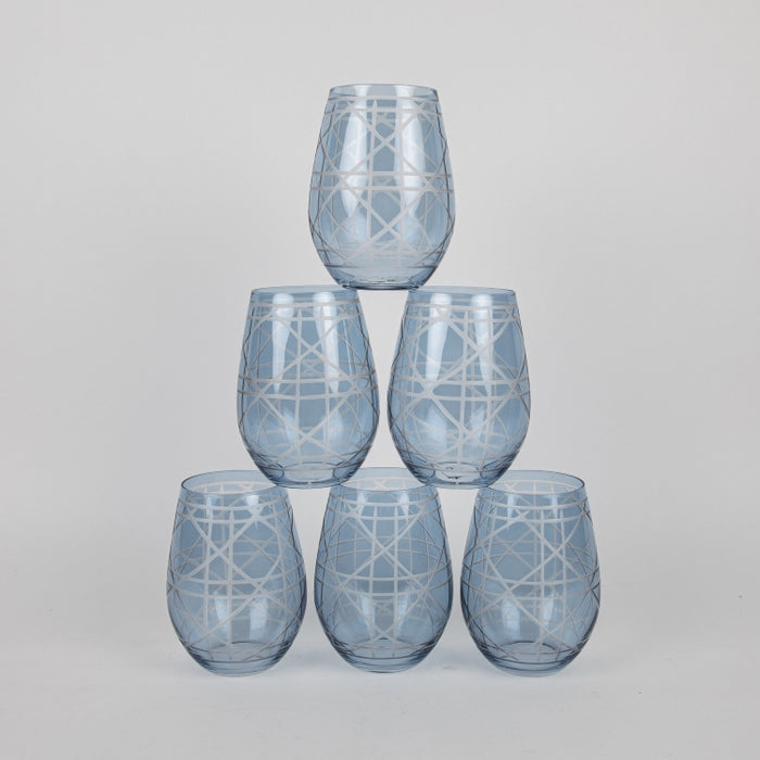 GLASS TUMBLER SET/6PCS BLUE (202016438)