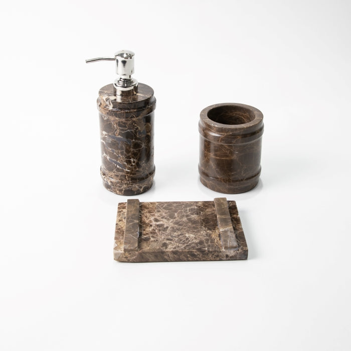 OTL-8PCS BATHROOM SET BROWN EMBRDR (264846579)