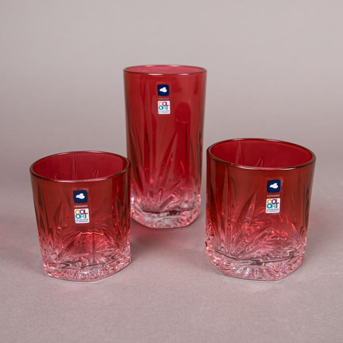 CAPRI LD 1PC GLASS TUMBLER 390ML RED (202015953)