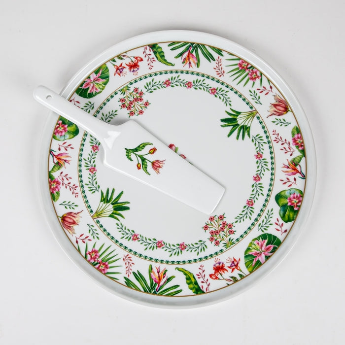 BOTANIC CHIC PORCELAIN CAKE SERVING SET (202073287)