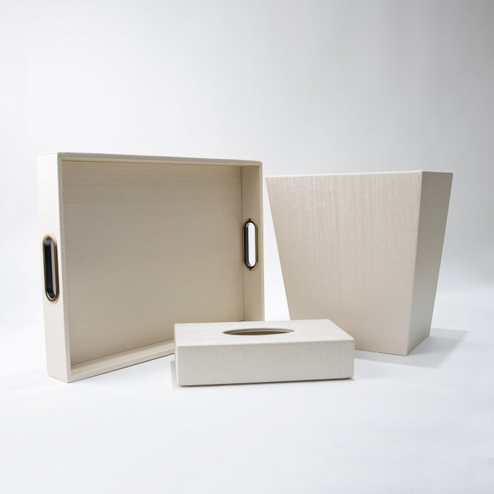 RECT.TISSUE BOX SILK IVORY (202042180)