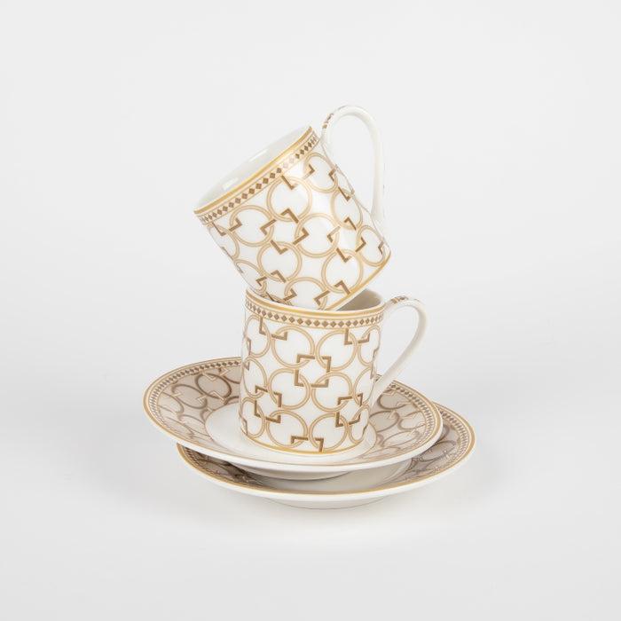 DECO SET/2PCS COFFEE CUP&SAUCER 80ML (202073414)