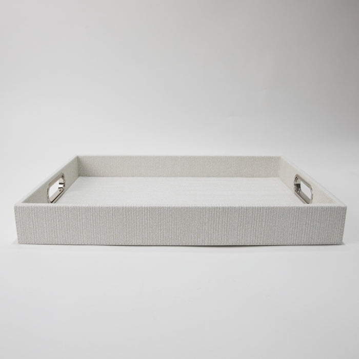 RECT.TRAY WITH HANDLE BRAID WHITE 45CMX33CM (202107457)