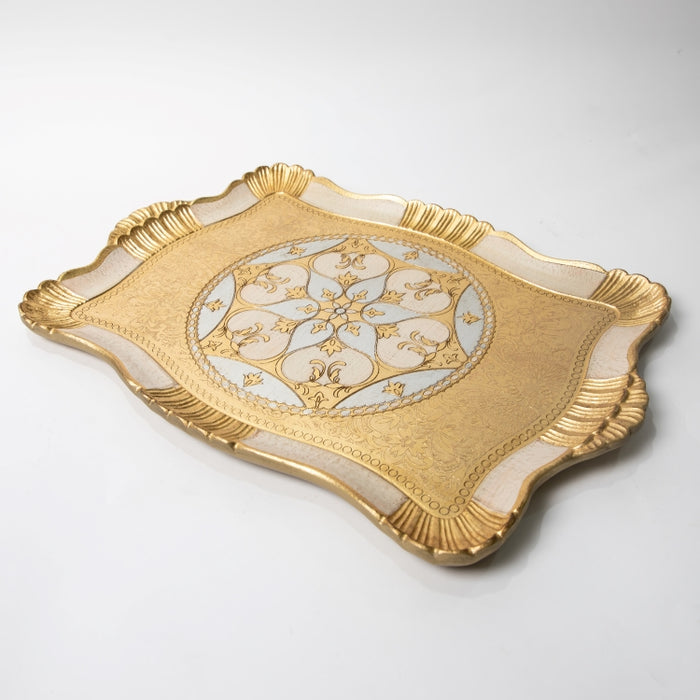 FALCONIERI WOODEN RECT.TRAY MED GOLD/I (202107440)
