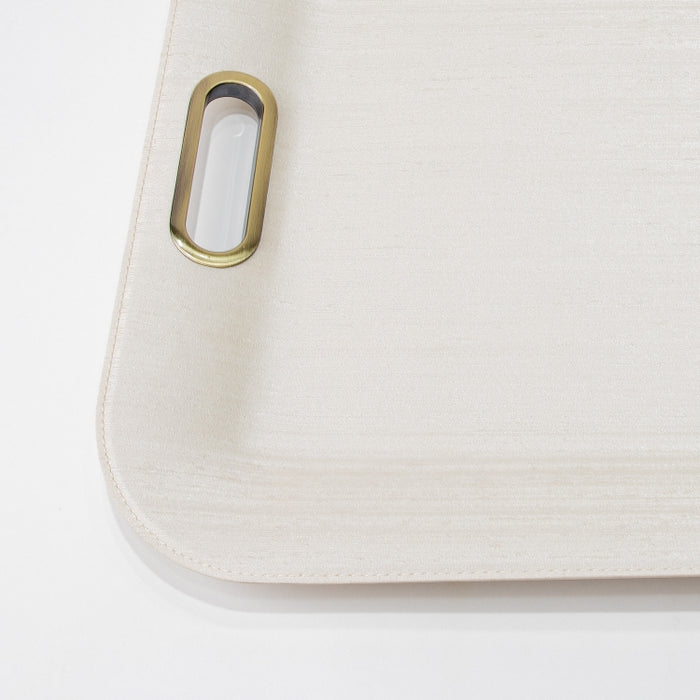 PLASTIC TRAY LARGE WTH HANDLE SILK IVORY 55CMX40CM (202107482)