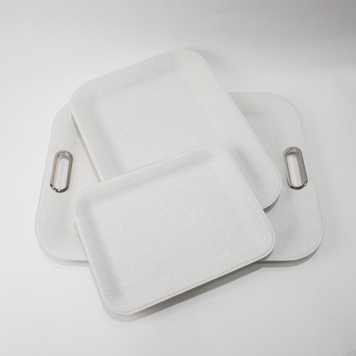 PLASTIC TRAY SMALL BRAID WHITE 33CMX25CM (202107460)