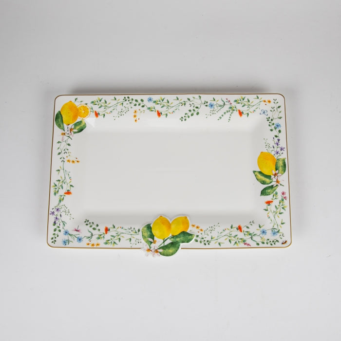 FLEURS CITRONS SERVING PLATTER 40X17.5CM (202073351)