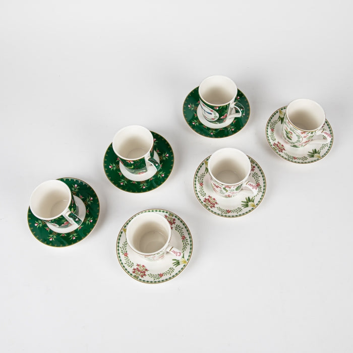 BOTANIC CHIC SET/6 ESPRESSO CUP&SAUCER 100ML (202073300)