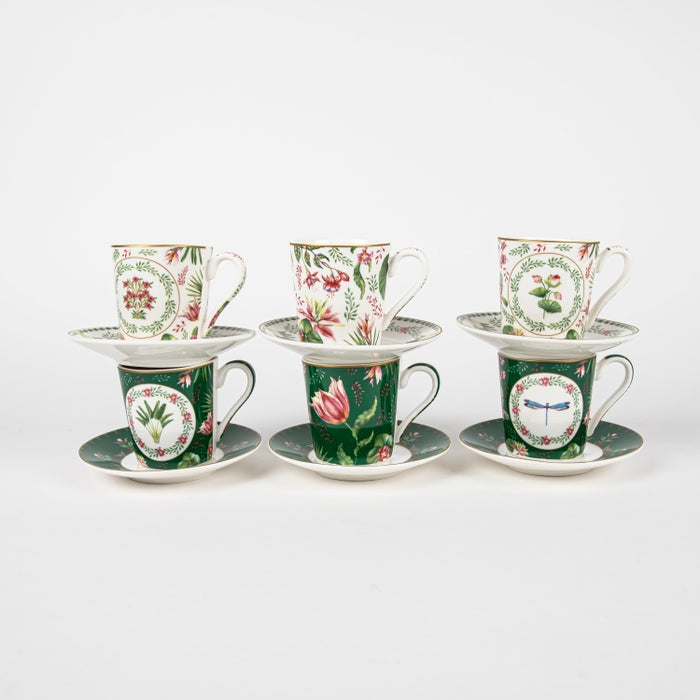 BOTANIC CHIC SET/6 ESPRESSO CUP&SAUCER 100ML (202073300)