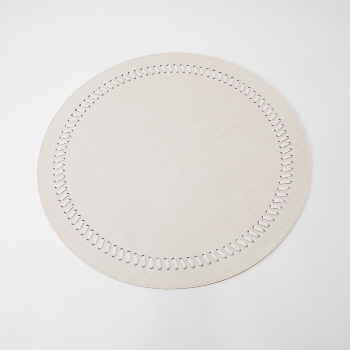 RND PLACEMAT W/BAND SILK IVORY (202055085)