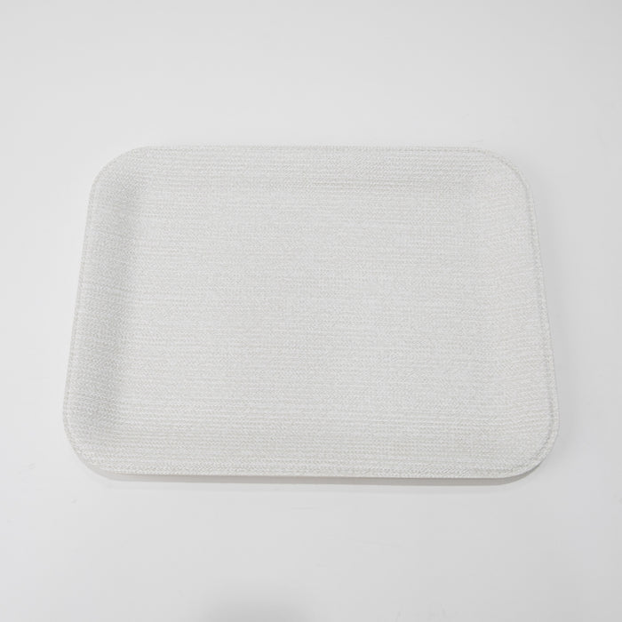 PLASTIC TRAY SMALL BRAID WHITE 33CMX25CM (202107460)