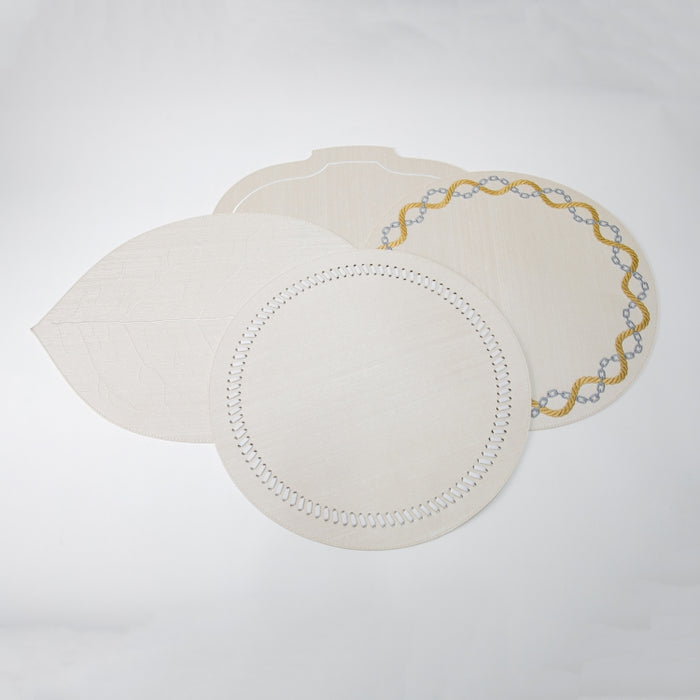 LEAF PLACEMAT SILK IVORY (202055087)