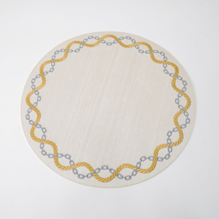 RND PLACEMAT W/EMB SILK IVORY (202055084)