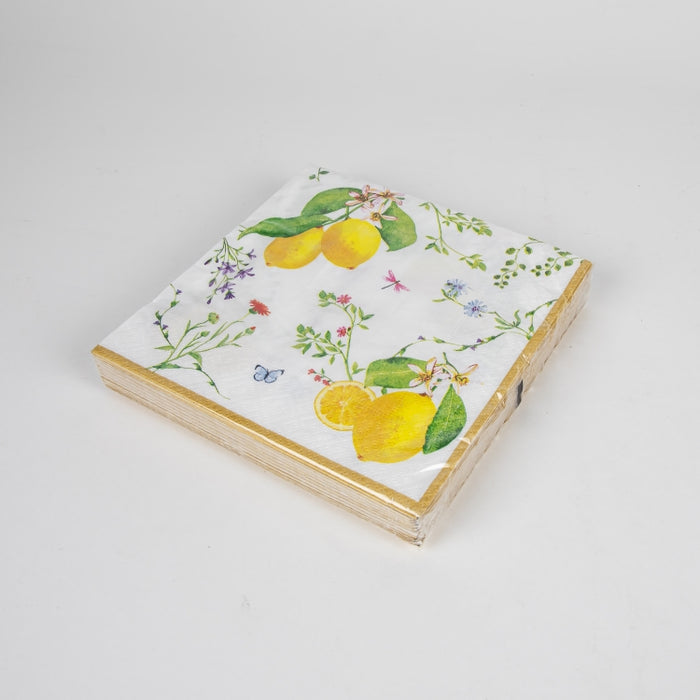 FLEURS CITRONS PAPER NAPKIN PACK/20 (202073348)