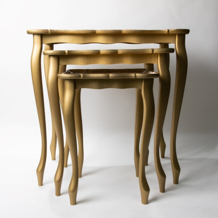 CALFUCCI WOODEN GOLD SET/3PCS TABLE IV/SLV (202107452)