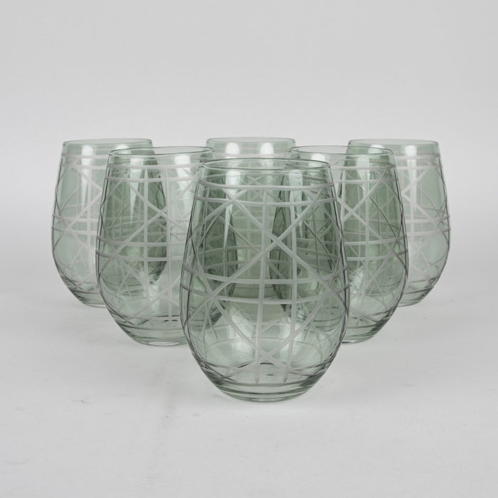 GLASS TUMBLER SET/6PCS GREEN (202016437)