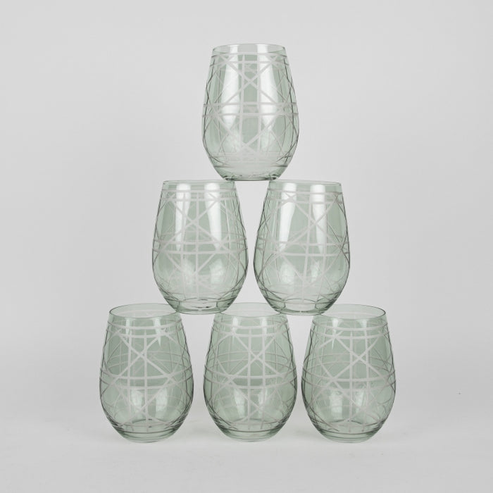 GLASS TUMBLER SET/6PCS GREEN (202016437)