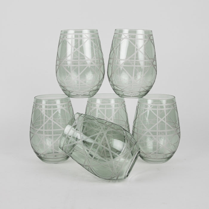 GLASS TUMBLER SET/6PCS GREEN (202016437)