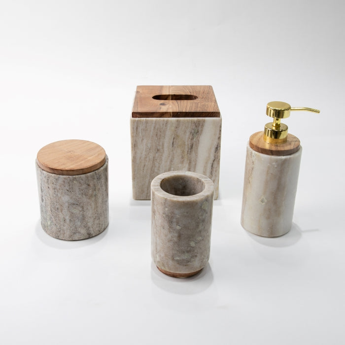 AS-8PCS BATHROOM SET BROWN BEIGE/NA (264846586)