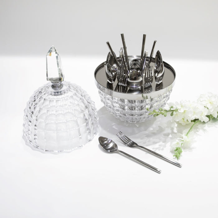 DAZHANG-CUTLERY HOLDER SILVER D23CM (202245121)