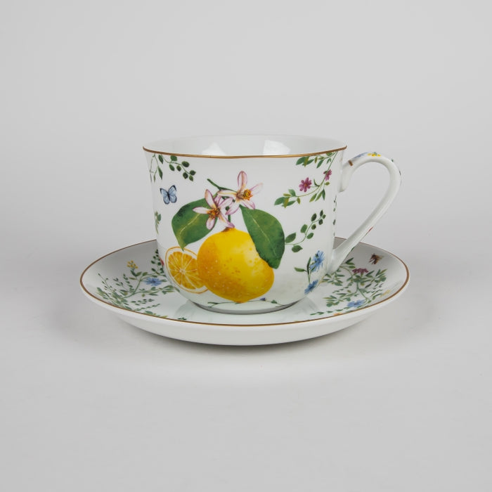 FLEURS CITRONS PORCELAIN BREAKFAST CUP&SAUCER 370ML (202073357)