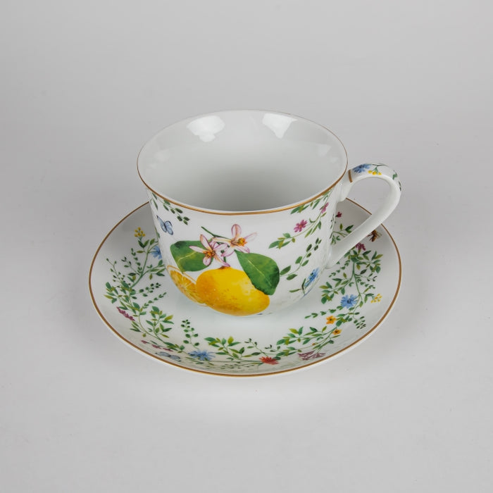 FLEURS CITRONS PORCELAIN BREAKFAST CUP&SAUCER 370ML (202073357)