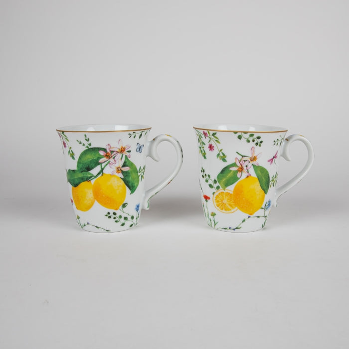 FLEURS CITRONS SET/2 PORCELAIN MUG 275ML (202073355)