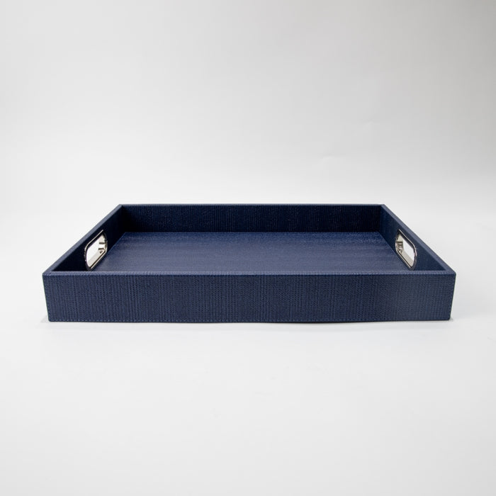 RECT.TRAY WITH HANDLE BRAID NAVY 45CMX33CM (202107461)