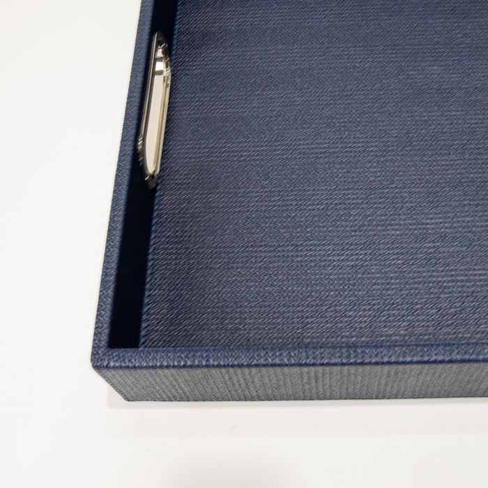 RECT.TRAY WITH HANDLE BRAID NAVY 45CMX33CM (202107461)
