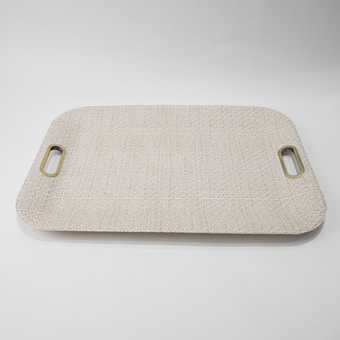 TRAY LARGE WITH HANDLE RAFYA BEIGE 55CMX40CM (202107474)