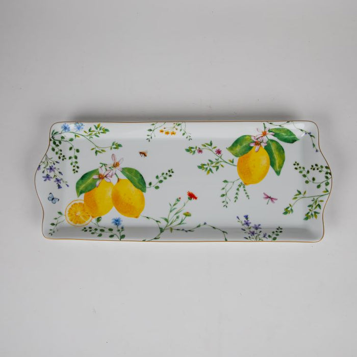 FLEURS CITRONS PORCELAIN SERVING PLATTER 35X15CM (202073349)