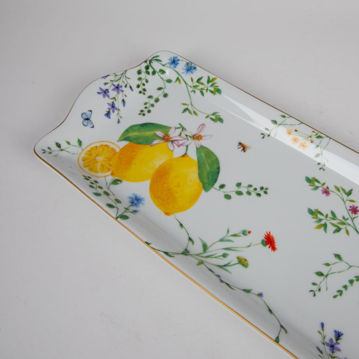 FLEURS CITRONS PORCELAIN SERVING PLATTER 35X15CM (202073349)