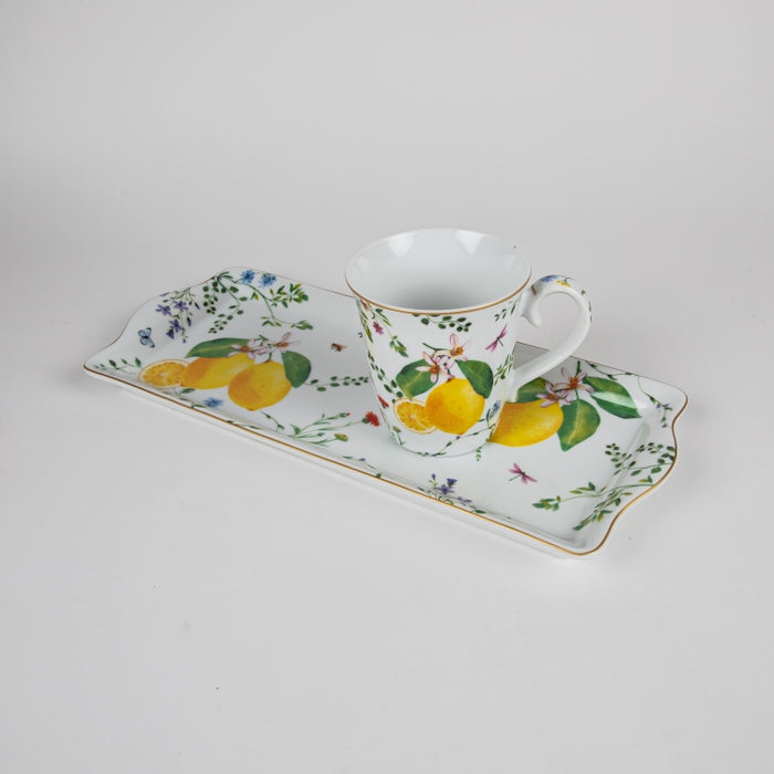 FLEURS CITRONS PORCELAIN SERVING PLATTER 35X15CM (202073349)