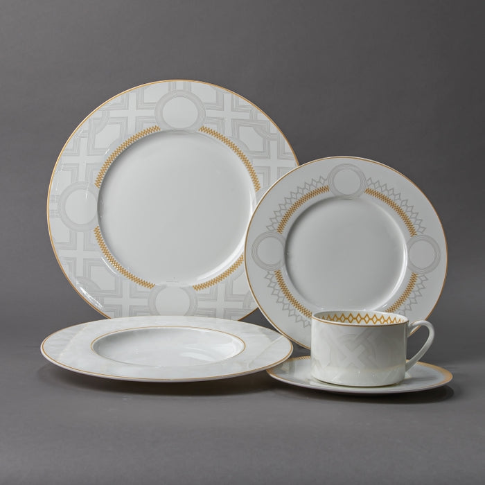 FOSUNY-FINE BONE 20PCS DINNER SET WHITE/GOLD (202029261)