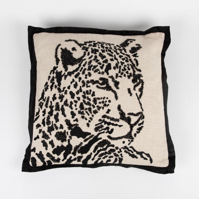 CUSHION LEOPARD NTRL/BLACK 45X45 (327131009)