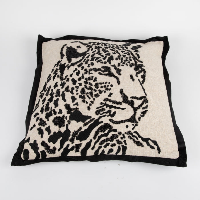 CUSHION LEOPARD NTRL/BLACK 45X45 (327131009)