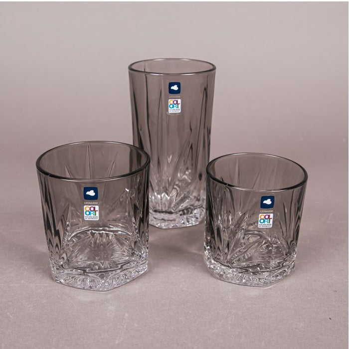 CAPRI LD 1PC GLASS TUMBLER 390ML GREY (202015956)
