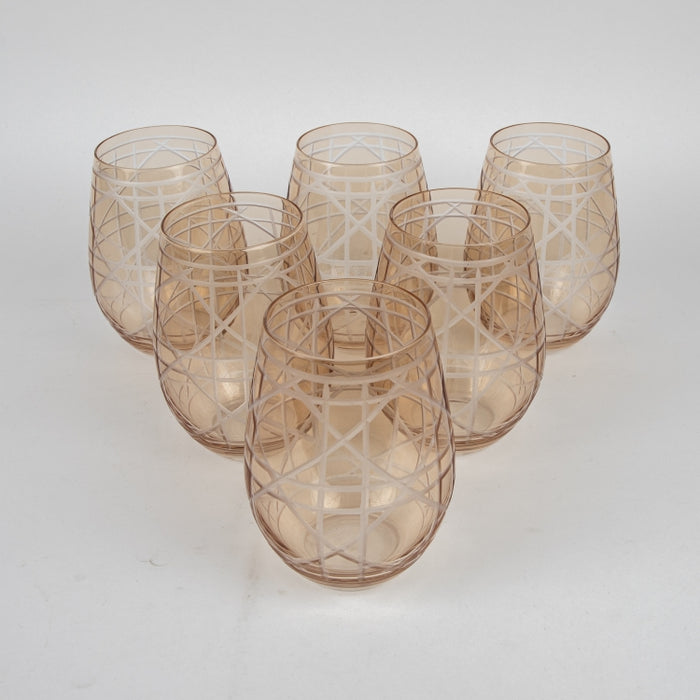 GLASS TUMBLER SET/6PCS AMBER (202016434)