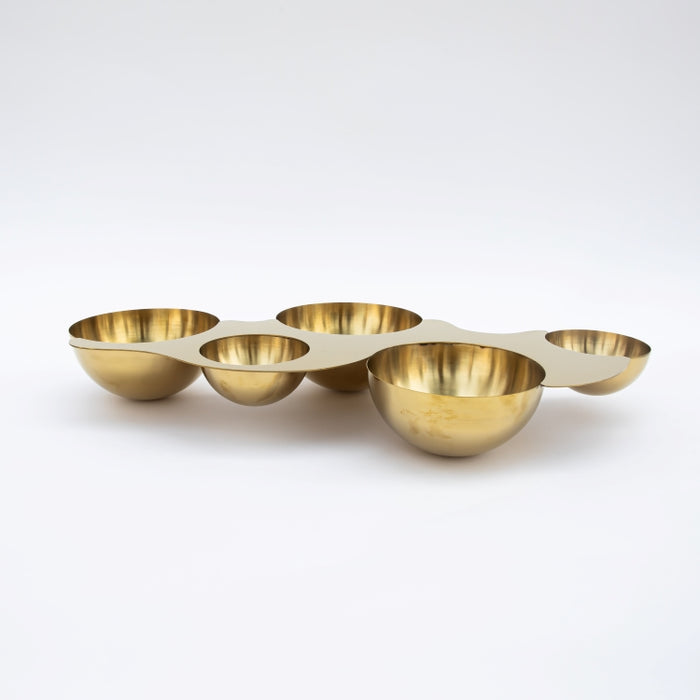 DAZHANG-STAINLESS STEEL 4BOWL CONDIMENT GOLD (202107521)