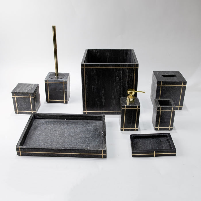 AS-8PCS BATHROOM SET DARK GREY/NTRL (264846585)