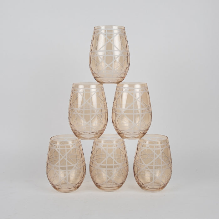 GLASS TUMBLER SET/6PCS AMBER (202016434)