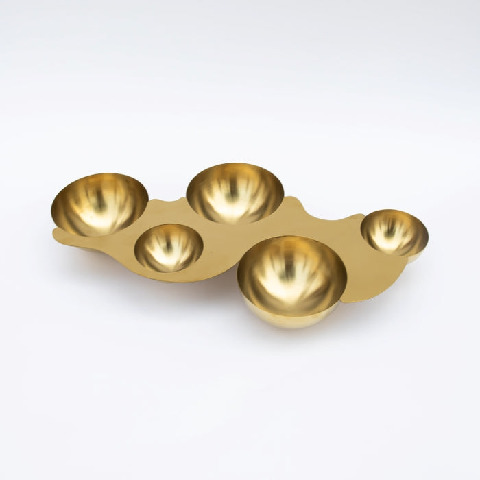DAZHANG-STAINLESS STEEL 4BOWL CONDIMENT GOLD (202107521)