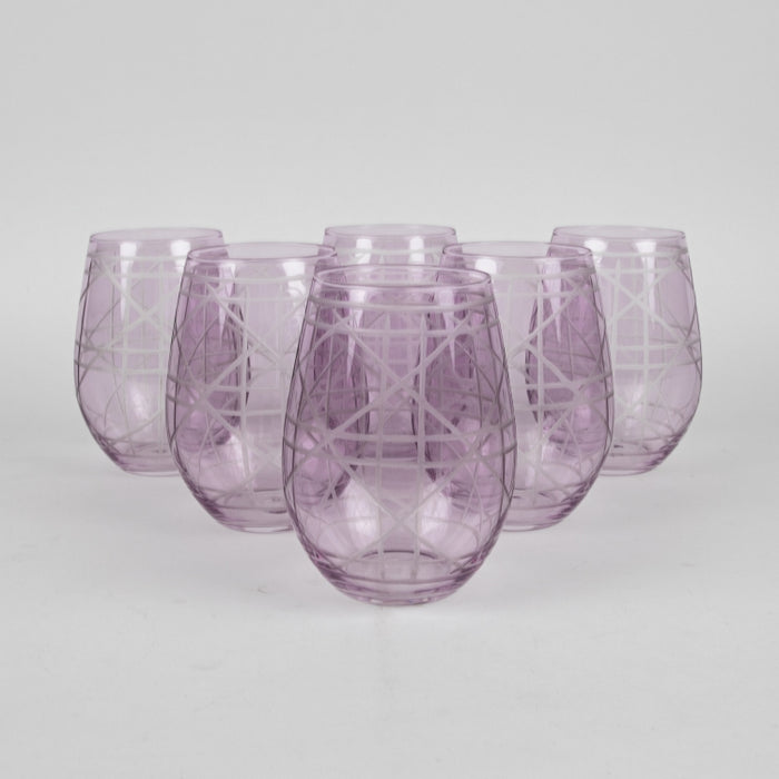 GLASS TUMBLER SET/6PCS PURPLE (202016436)