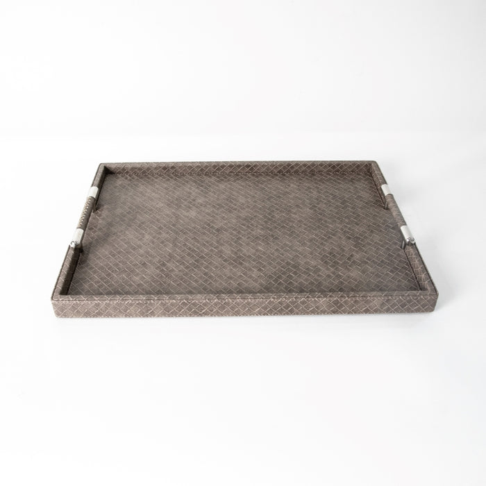 RECT TRAY WITH STAINLESS STEEL HANDLE BROWN 45CMX33CM (202042194)