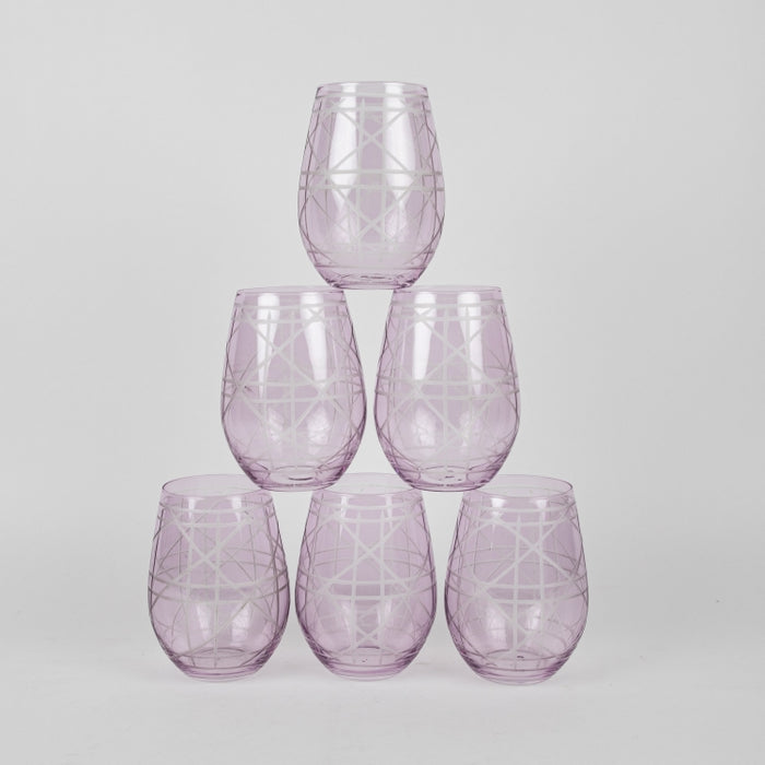 GLASS TUMBLER SET/6PCS PURPLE (202016436)