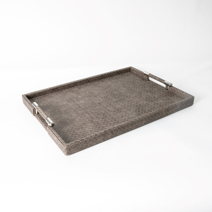 RECT TRAY WITH STAINLESS STEEL HANDLE BROWN 45CMX33CM (202042194)