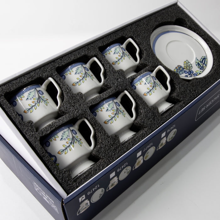 TWINS-6PCS COFFEECUP&SAUCER FLORAL BLUE (202029273)