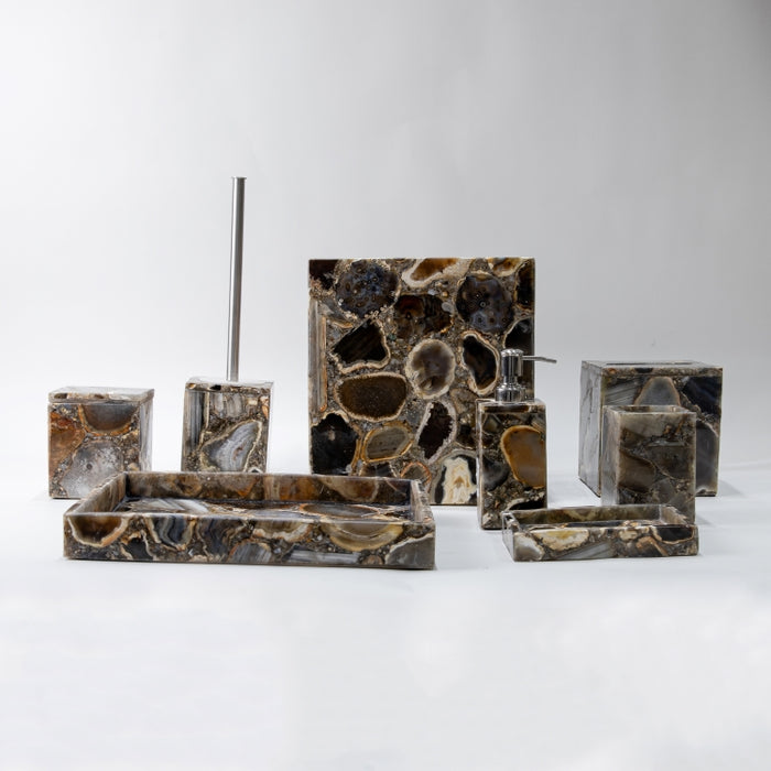 AS-8PCS BATHROOM SET GREY AGATE (264846584)