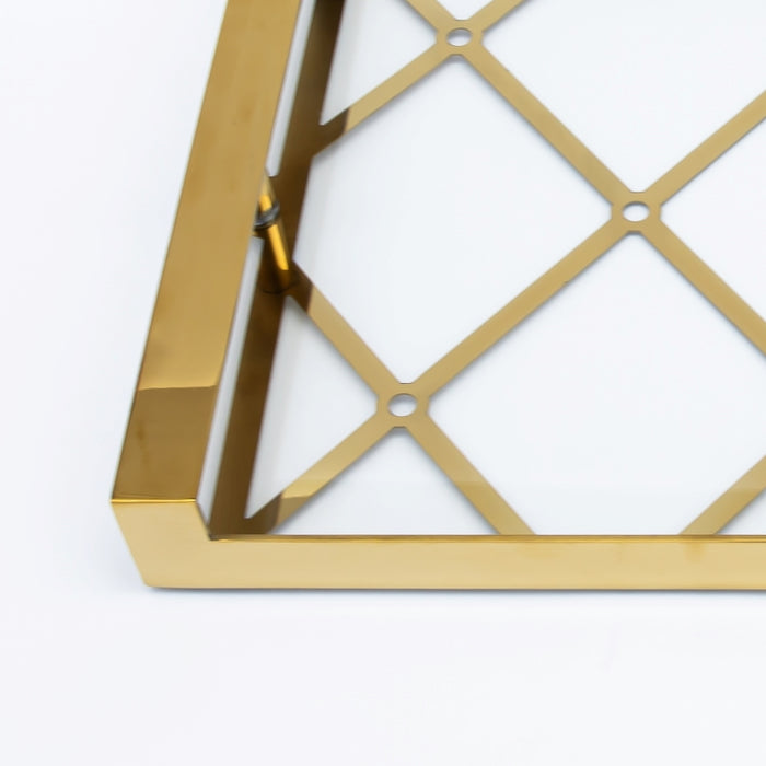 DAZHANG-GLASS TRAY NICKEL PLT GOLD 48X34CM (202107528)