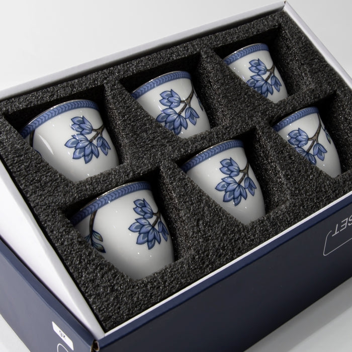 TWINS-6PCS CAWA CUP SET FLORAL BLUE (202029277)